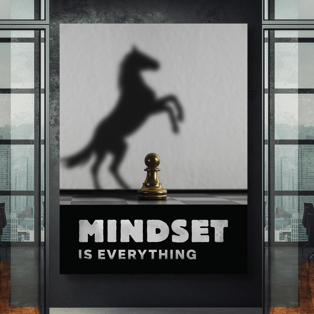 tablou canvas motivational mindset is everything · chess edition